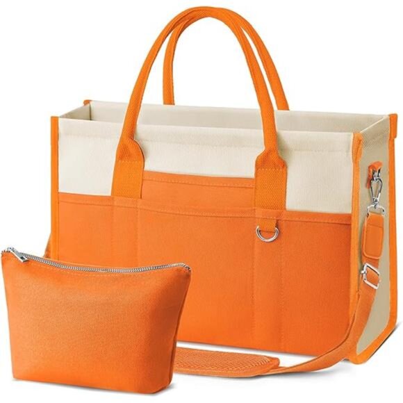 Canvas Tote Bag for Women, Women's Crossbody Handbag for Work Travel, - Picture 7 of 7